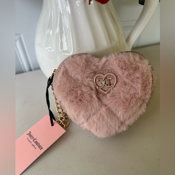 Juicy Couture Handbags - Juicy Couture Pink Heart-Shaped Fur Bag